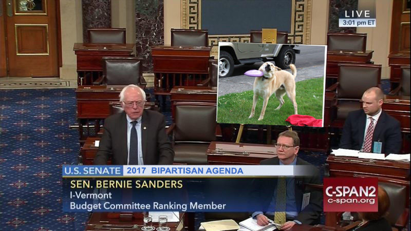 Illustration for article titled 14 Large Posters Bernie Should Have Brought to the Senate Floor Instead of That Trump Tweet